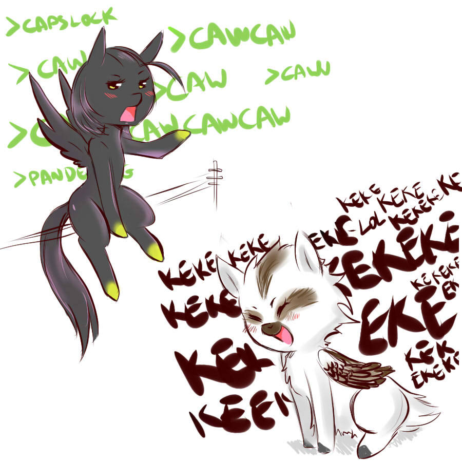 Ponified burbs.Froot - ToucanToggaf - FlamingoHappy Hooves - PenguinCrow - CrowKooki