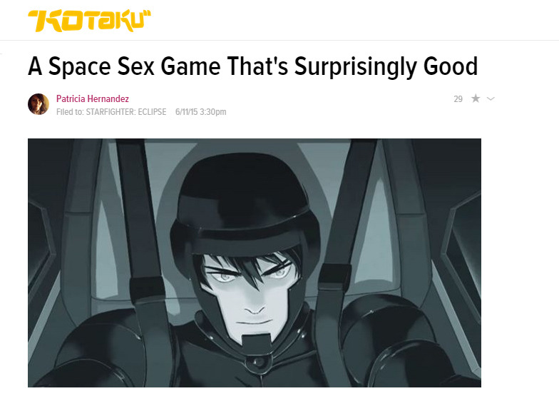 Kotaku wrote a review for Starfighter: Eclipse!  .ﾟ☆  It’s available to play