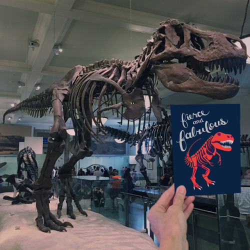 My Tyrannosaurus Rex Card next to the real thing.