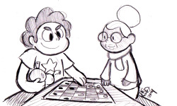 celebi9:  Steven and Nana playing checkers