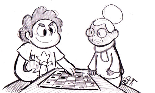celebi9:  Steven and Nana playing checkers with water balloons! XD Request from saiyanshredder! I hope you like it, and thanks for requesting! 