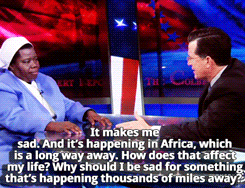 sandandglass:  Sister Rosemary Nyirumbe and Stephen Colbert talk about the abduction