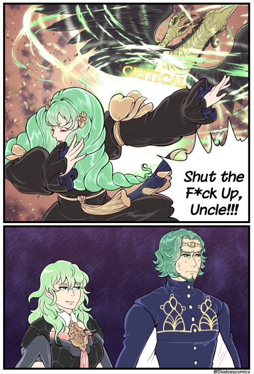 diadoescomics:No lie when I was doing that paralogue I got Flayn’s dialogue and then she critted, en