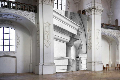 asylum-art:  Barock byRenate Buserat the Bellelay Abbey Foundation Protagonist of this year’s edition of the Bellelay Abbey annual art exhibition, Swiss artist Renate Buser presents Barock – a monumental photographic installation that celebrates