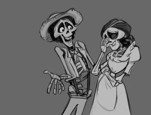 theysayitsonlyapapermoon - Trying to draw two skeletons...