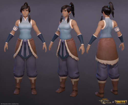 Official high-resolution renders of Korra and Naga in SMITE, from 3D character artist Jonathan Kuo.