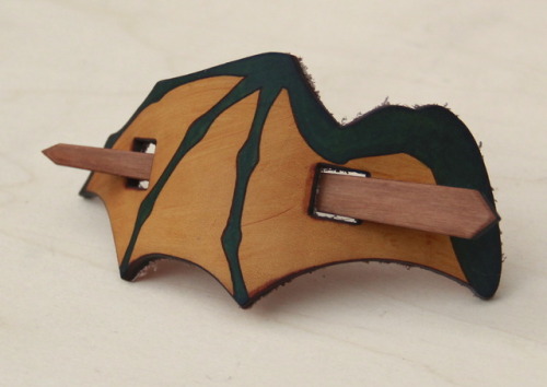 Oh Wow I Forgot To Post These. I Made Some New Leather Barrettes In The Shape Of Dragon Wings! Ive Been