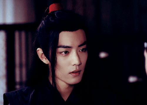 lanzhanshands: “what if i refuse to answer?”wei wuxian | episode 20[ID: four gifs of wei