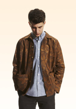  Grey Japanese Cotton Brushed Oxford Tropical Leaf Jacket http://grindlondon.com 