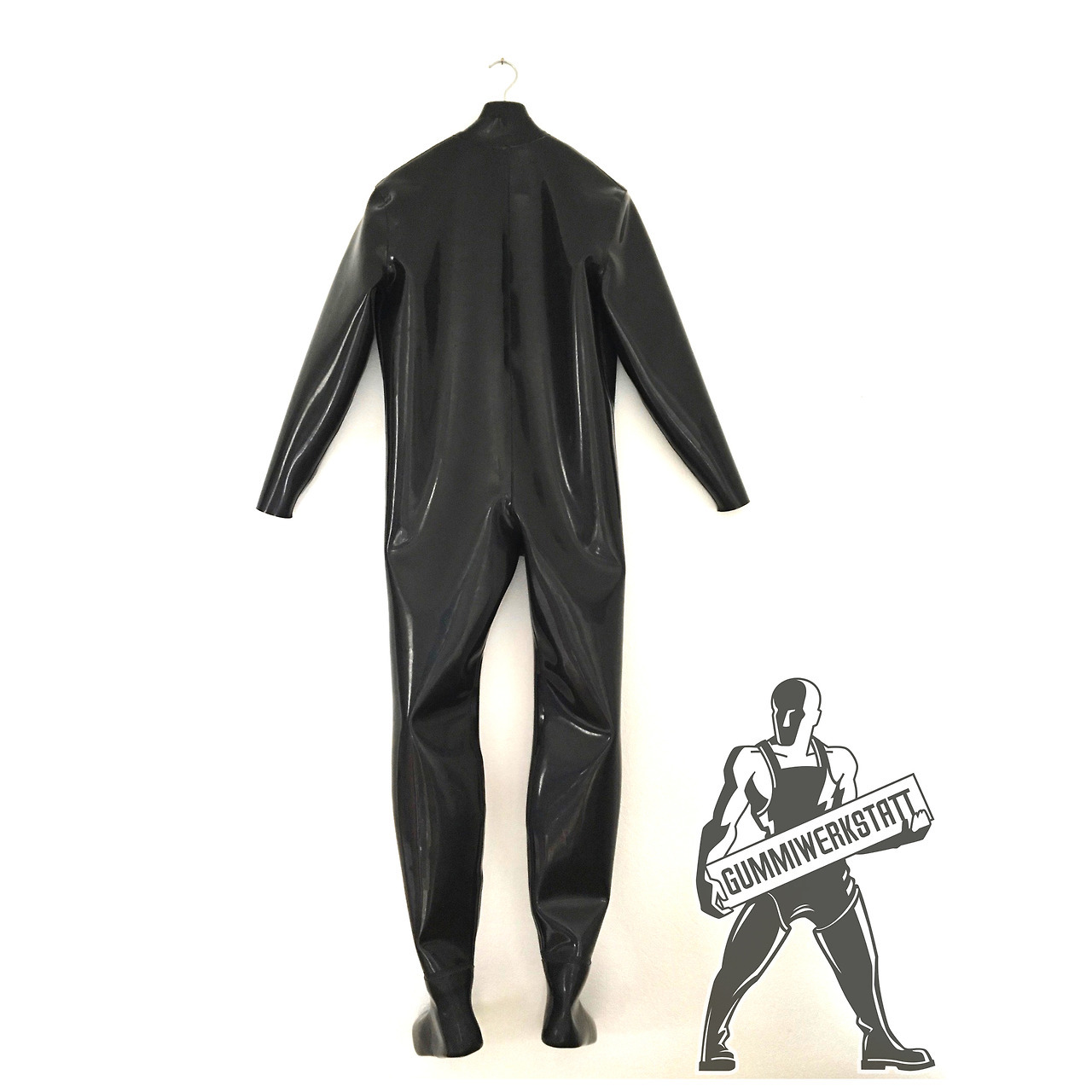 gummiwerkstatt:1,1 mm heavy rubber catsuit with attached anatomical shaped heavy