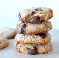 Sweetoothgirl:  Almond Butter Cookies With Coconuts Flakes And Chocolate Chunks By