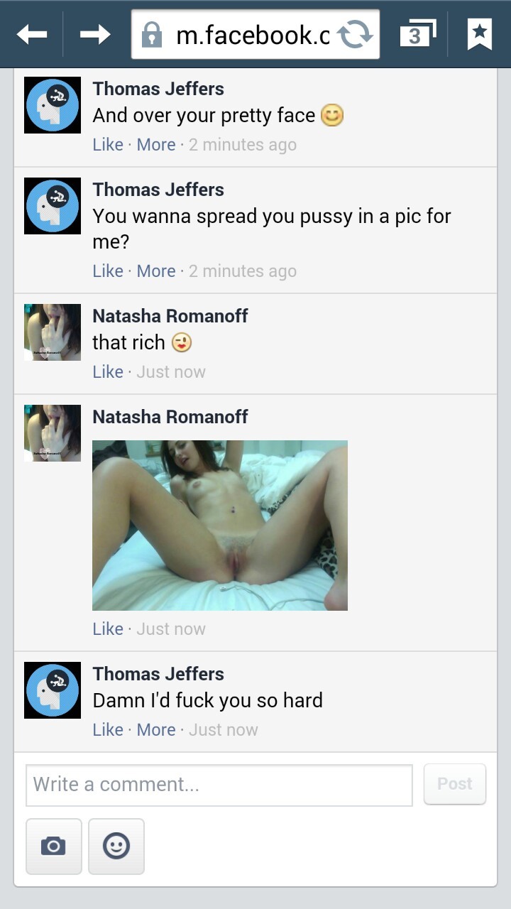 stolenpicsonly:  Facebook slut Natasha Romanoff posting slutty naked pics