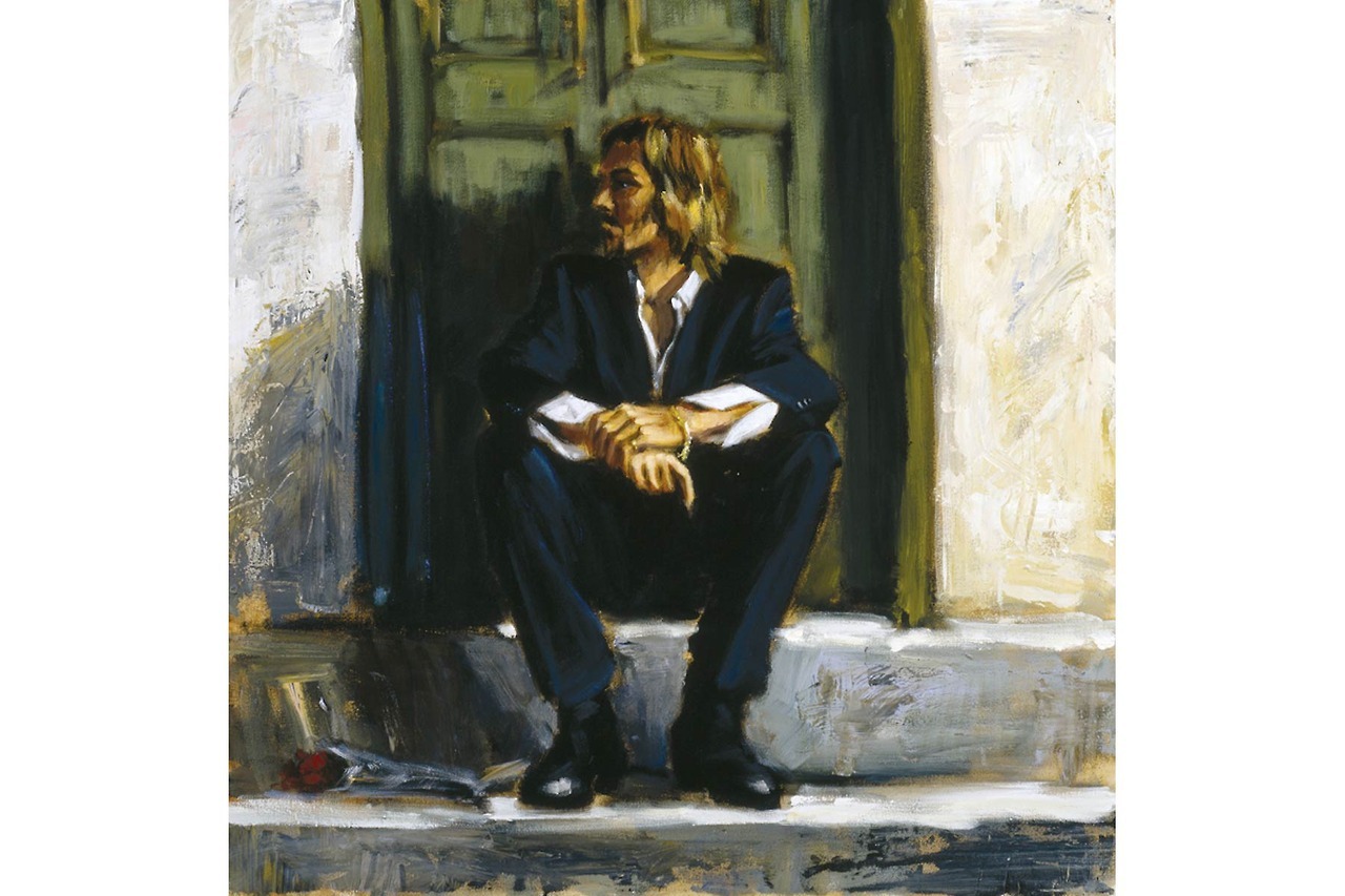   art painting  by Fabian Perez   https://fabianperez.com/art/waiting-for-the-romance-to-come-back-painting/