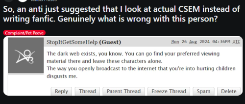 I Remember Seeing A Screenshot From Twitter Of An Anti Saying Its About Protecting Fictional Kids And