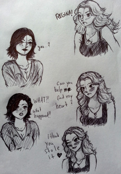 elsannafondue:  swan queen doodles from class today hah bad pick up lines are my weakness! 