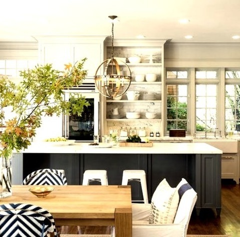 Dining Room - Beach Style Dining RoomInspiration For A Large Coastal Dark Wood Floor Kitchen/dining Room