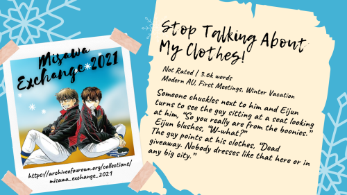 Stop Talking About My Clothes!https://archiveofourown.org/works/35129464❗ Not Rated | 3k words Moder