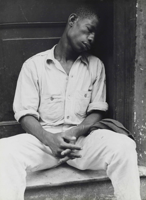 middleamerica: Untitled (Man asleep on stoop), 1933, Walker Evans