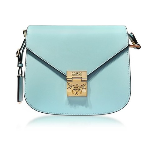 MCM Designer Handbags Patricia Liquid Blue Leather Small Shoulder Bag ❤ liked on Polyvore (see more 