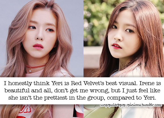 Unpopular K-pop Opinions — i honestly think yeri is velvet's best visual....