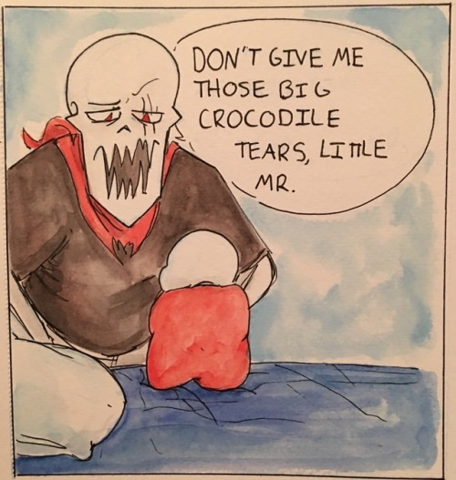 stuffedart: Big bro Paps is a pushover and baby Sans will ruin his appetite. @starlight802
