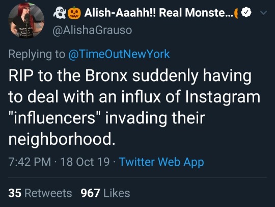 modelo-citizen:  pissvortex:  sure enough, a couple of days later: i guarantee these dumb influencer fucks are going to accelerate gentrification in the bronx  rob em