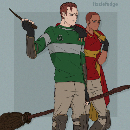 Connor and Markus as quidditch players because I crave more Hogwarts!AU.