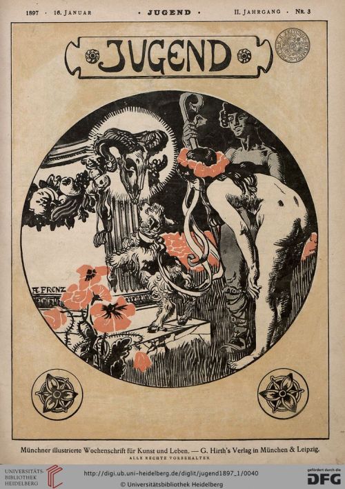 Jugend magazine.   revista literaria y artística fundada por Georg Hirth que se publicó en Múnich de 1896 a 1940  