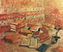 vincentvangogh-art:  Still Life - French Novels and Rose, 1888 Vincent van Gogh 