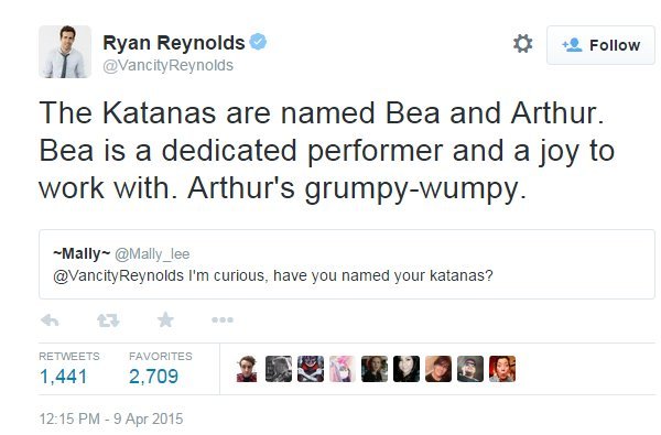 lokisqueenbee:  daredevjl:  It’s official, Ryan Reynolds was perfectly cast.  He’s