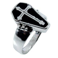 gothfashion:  Gothic Coffin &amp; Cross Silver Poison Ring. Buy Here: http://amzn.to/L4Gqfz