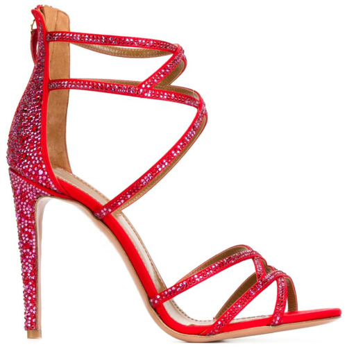 nancy-jayjii:Nancy Jayjii rhinestone red high heels stiletto sandal
