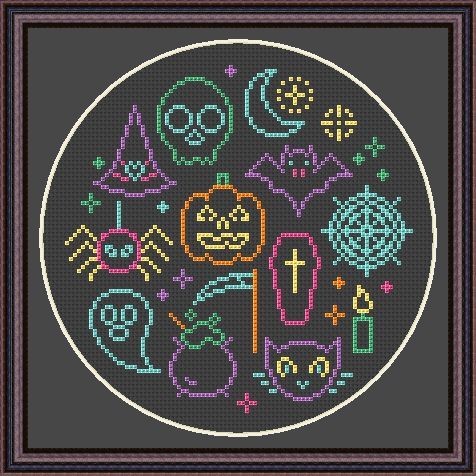 Spoopy ‘Neon Halloween’ motifs.