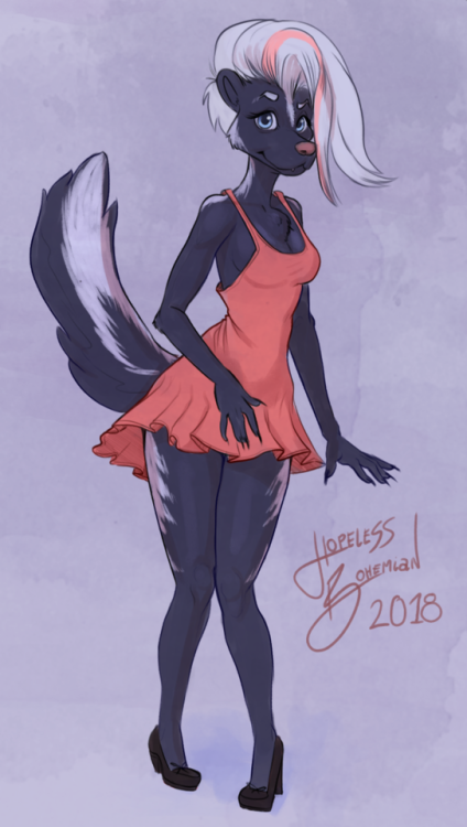 hopelessbohemiansfw:I made a skunk girl. Another sketch from today. think I might spend the next few