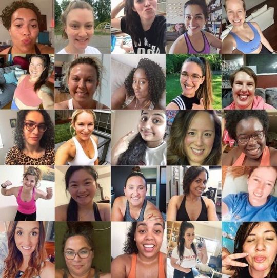 love sweat fitness community, womens fitness community, collage of women