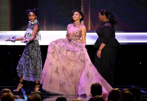 oscarseason: Janelle Monae, Octavia Spencer and Taraji P. Henson speak onstage during The 23rd Annua