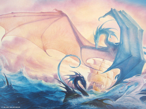 valy-du-67:Tintaglia and the sea serpents - by John Howe