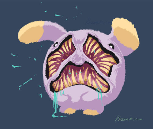 kezrekade:  “What if Whismur’s eyes were actually the black dots beneath its ears?” So then this happened. 
