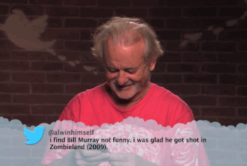 ixnay-on-the-oddk:  tastefullyoffensive:  Watch: Celebrities Read Mean Tweets About