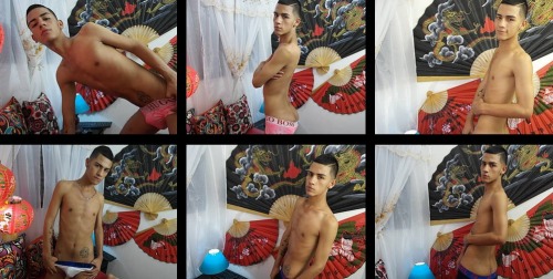 Porn photo Sexy Latin twink boy Brown Lambert is live