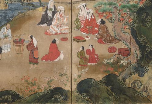 Maple Viewers by Kano Hideyori,Muromachi to Azuchi-Momoyama period, 16th century