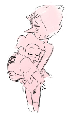 kaceart:  old drawing of pearl and steven