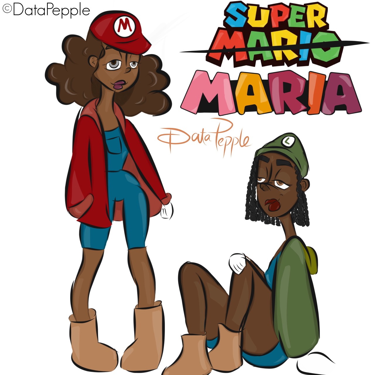 that-dark-chick:  Popular male characters, reimagined as black women. The art and