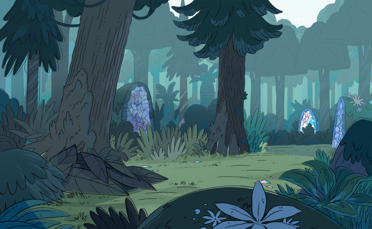 A selection of Backgrounds from the Steven Universe episode: Island Adventure Art