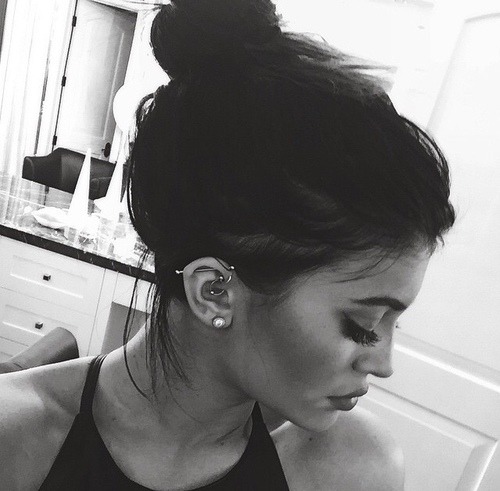 kyliekrisjenner:  Kylie: “when you can finally put your weave up in a bun” 