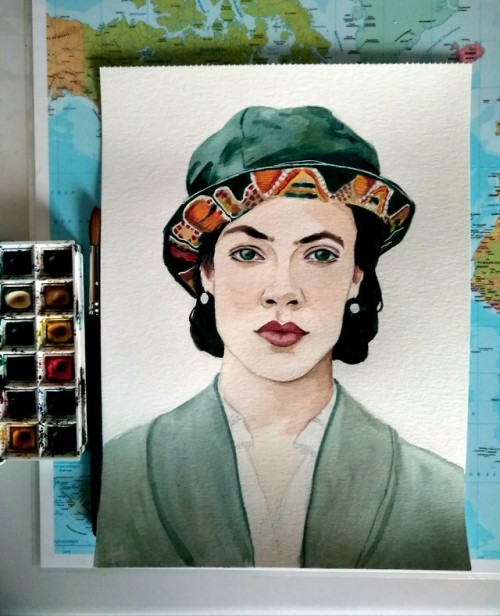colineberret:Watercolor with some Downton Abbey inspiration (unfinished because I’m lazy)