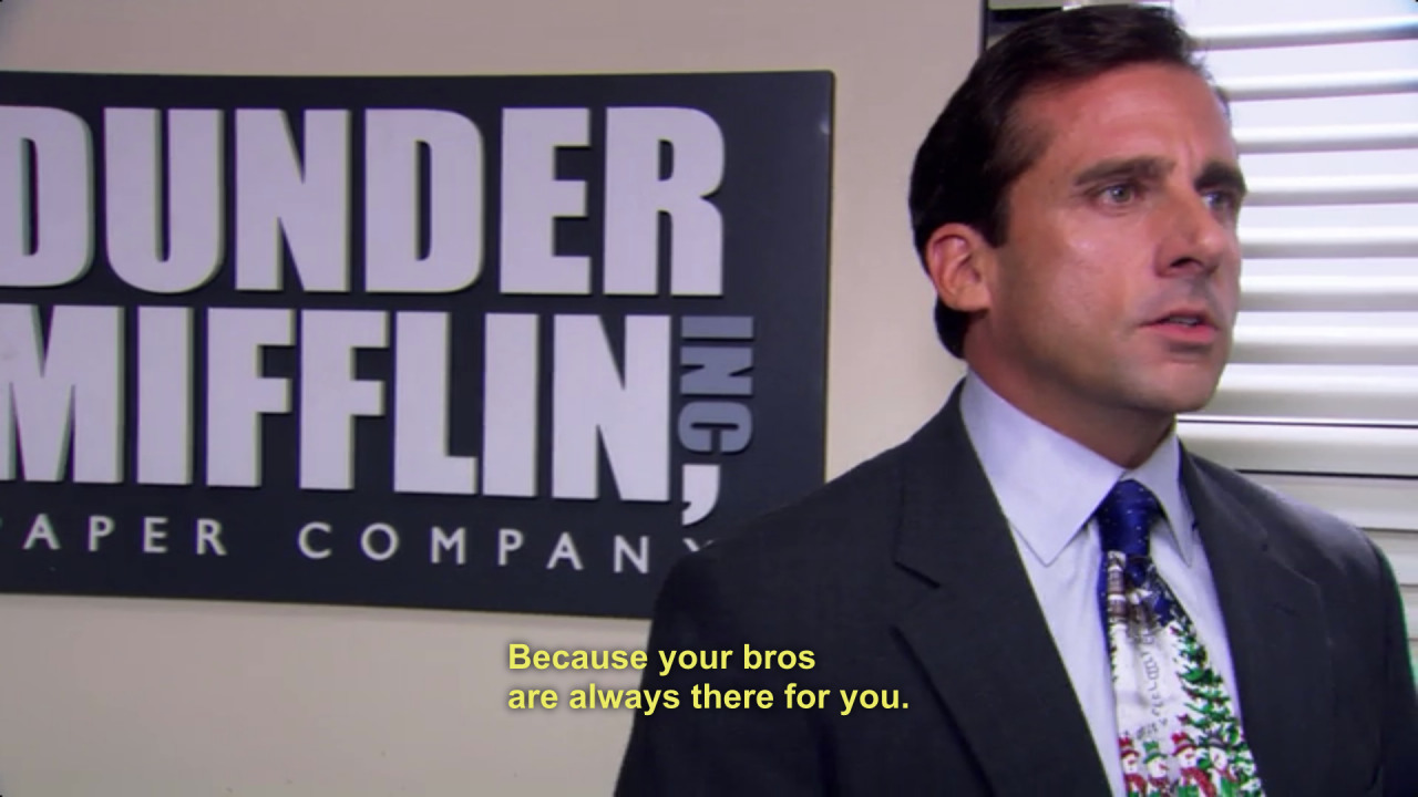 lulz-time:  feed-the-scenesters-to-the-lions: Michael Scott explains &ldquo;bros