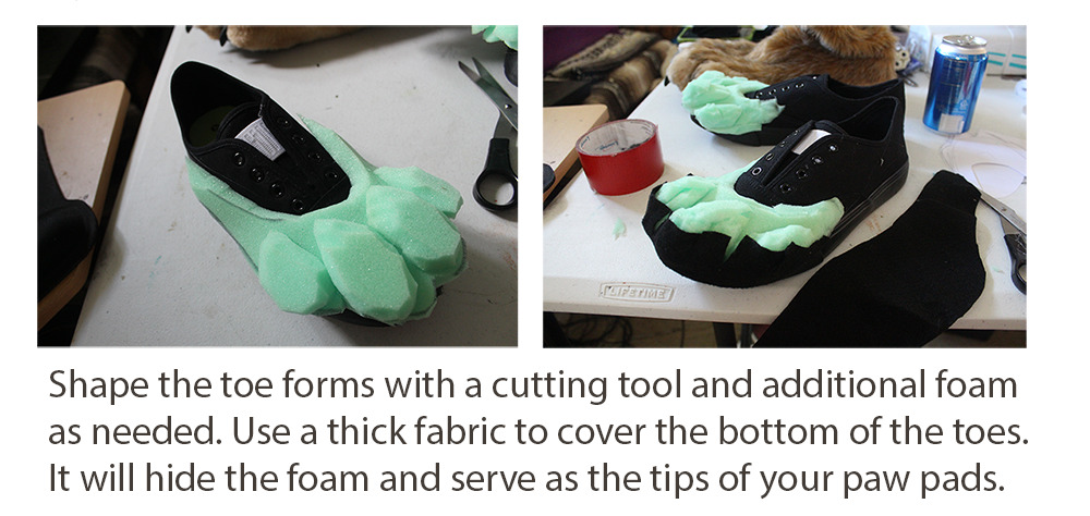dem-queer-animals:  mommashaus:  Slim Fursuit Feet Paw Tutorial. Just finished a