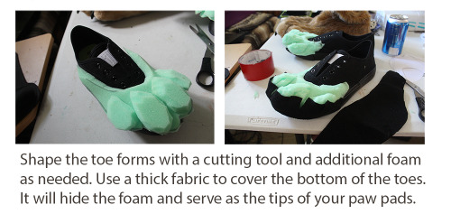 fursuit-tutorials: mommashaus: Slim Fursuit Feet Paw Tutorial. Just finished a second set of feet pa