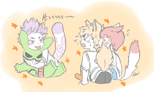 hullo-babs-stuff:  Quirk Pet Au, it’s not my au idea it’s from lovely @sakichinco f